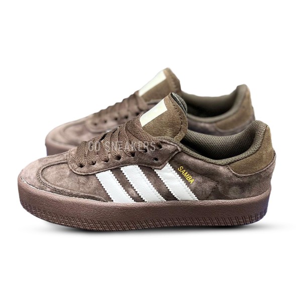 Женские кеды Adidas Samba Suede Chocolate