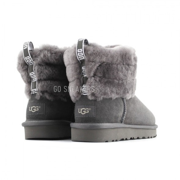 Женские мини угги Fluff Mini Quilted Logo Boot Grey