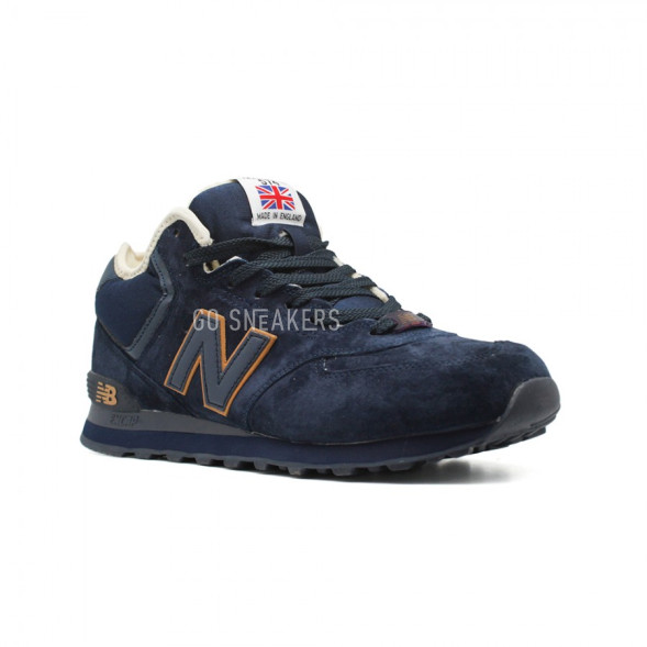 Мужские зимние кроссовки New Balance 574 High-top Navy-Gold