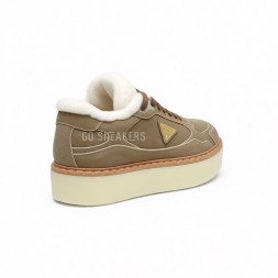 Prada Platform Suede Winter Beige