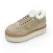 Женские зимние кроссовки на платформе Prada Platform Suede Winter Sand