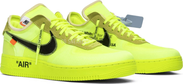 Унисекс кроссовки Nike Off-White x Air Force 1 Low &amp;#039;Volt&amp;#039;