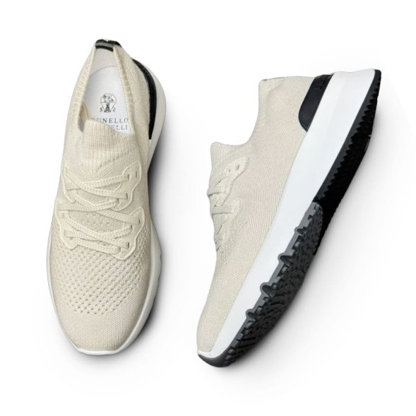 Мужские кроссовки Brunello Cucinelli Textile Run Beige