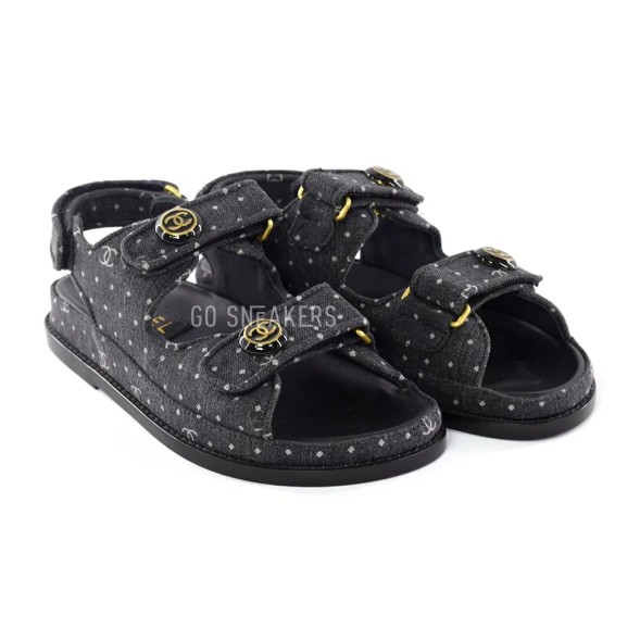 Женские босоножки Chanel Sandals Jeans Black